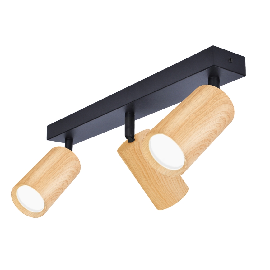 Brilagi - Spotlight SELE 3xGU10/30W/230V black/oak decor
