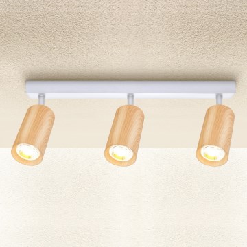 Brilagi - Spotlight SELE 3xGU10/30W/230V white/oak decor