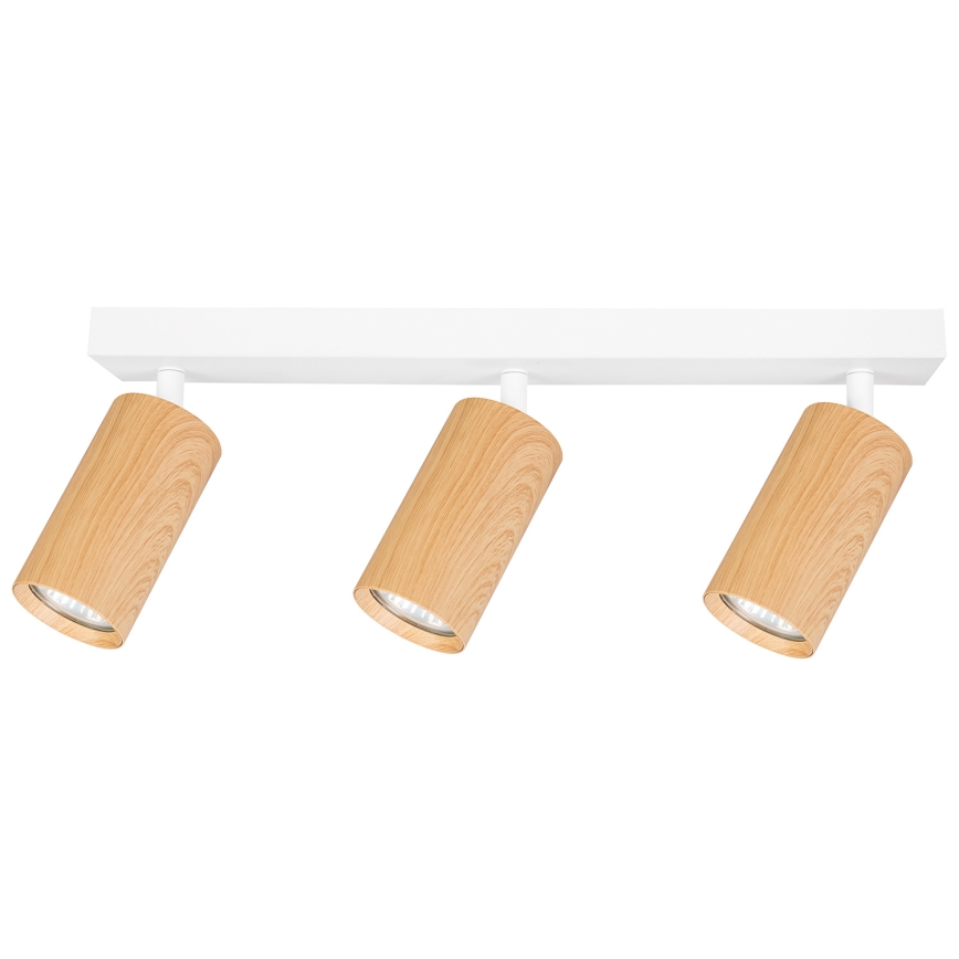 Brilagi - Spotlight SELE 3xGU10/30W/230V white/oak decor