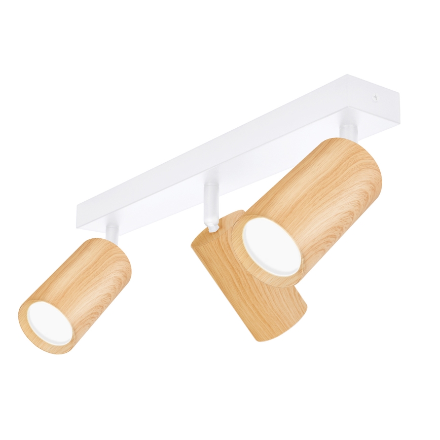 Brilagi - Spotlight SELE 3xGU10/30W/230V white/oak decor
