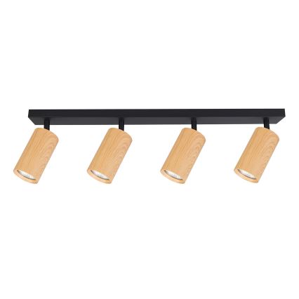 Brilagi - Spotlight SELE 4xGU10/30W/230V black/oak decor