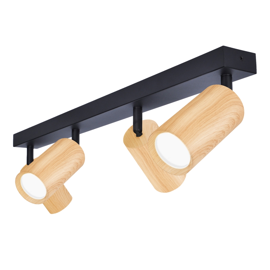 Brilagi - Spotlight SELE 4xGU10/30W/230V black/oak decor