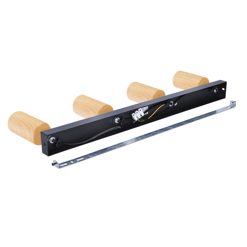 Brilagi - Spotlight SELE 4xGU10/30W/230V black/oak decor