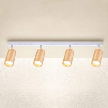 Brilagi - Spotlight SELE 4xGU10/30W/230V white/oak decor