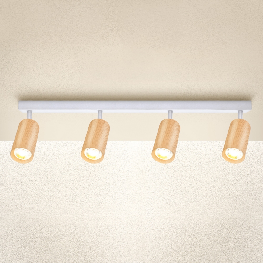 Brilagi - Spotlight SELE 4xGU10/30W/230V white/oak decor
