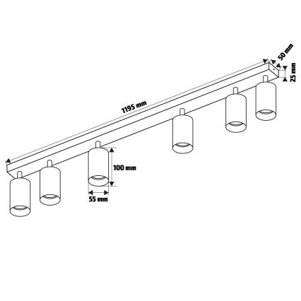 Brilagi - Spotlight SELE 6xGU10/30W/230V black