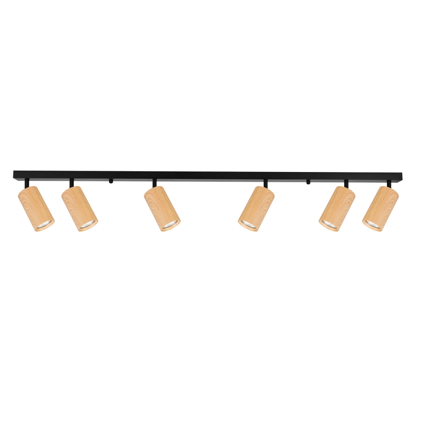 Brilagi - Spotlight SELE 6xGU10/30W/230V black/oak decor