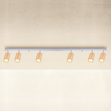 Brilagi - Spotlight SELE 6xGU10/30W/230V white/oak decor