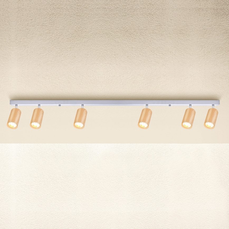 Brilagi - Spotlight SELE 6xGU10/30W/230V white/oak decor