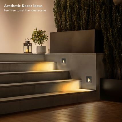 Brilagi - STAIRDOT LED/2W/230V Outdoor Recessed LED Fixture, Black, IP65, Square