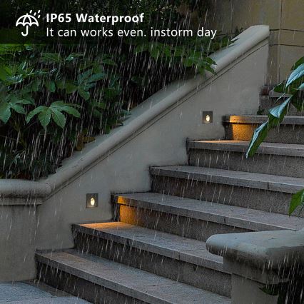 Brilagi - STAIRDOT LED/2W/230V Outdoor Recessed LED Fixture, Black, IP65, Square