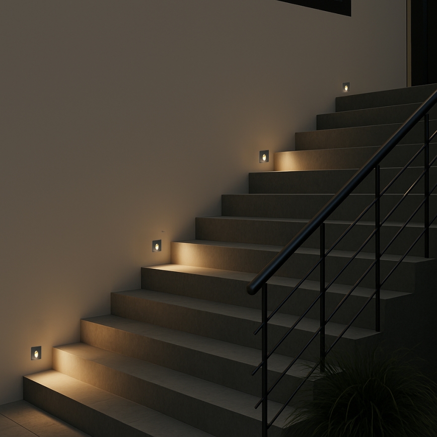 Brilagi - STAIRDOT LED/2W/230V Outdoor Recessed LED Fixture, Black, IP65, Square