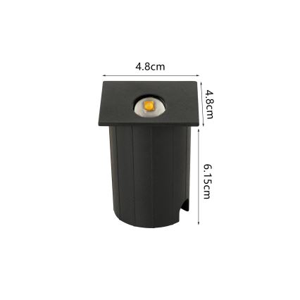 Brilagi - STAIRDOT LED/2W/230V Outdoor Recessed LED Fixture, Black, IP65, Square