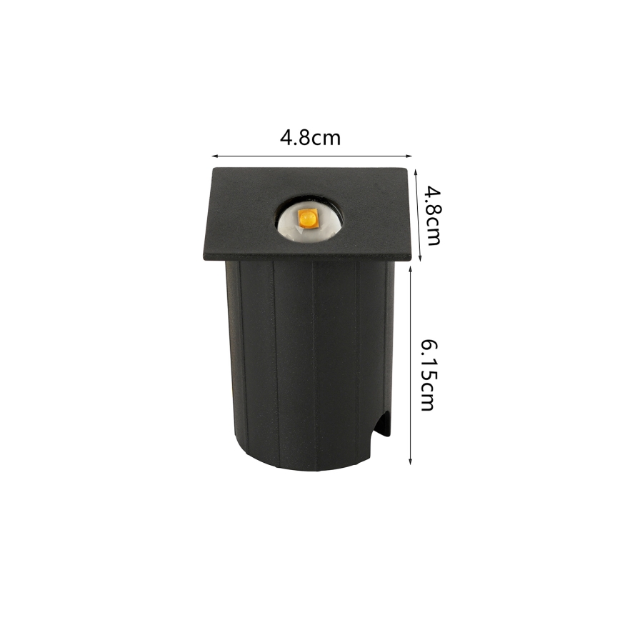 Brilagi - STAIRDOT LED/2W/230V Outdoor Recessed LED Fixture, Black, IP65, Square