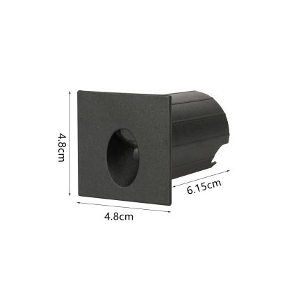 Brilagi - STAIRDOT LED/2W/230V Outdoor Recessed LED Fixture, Black, IP65, Square