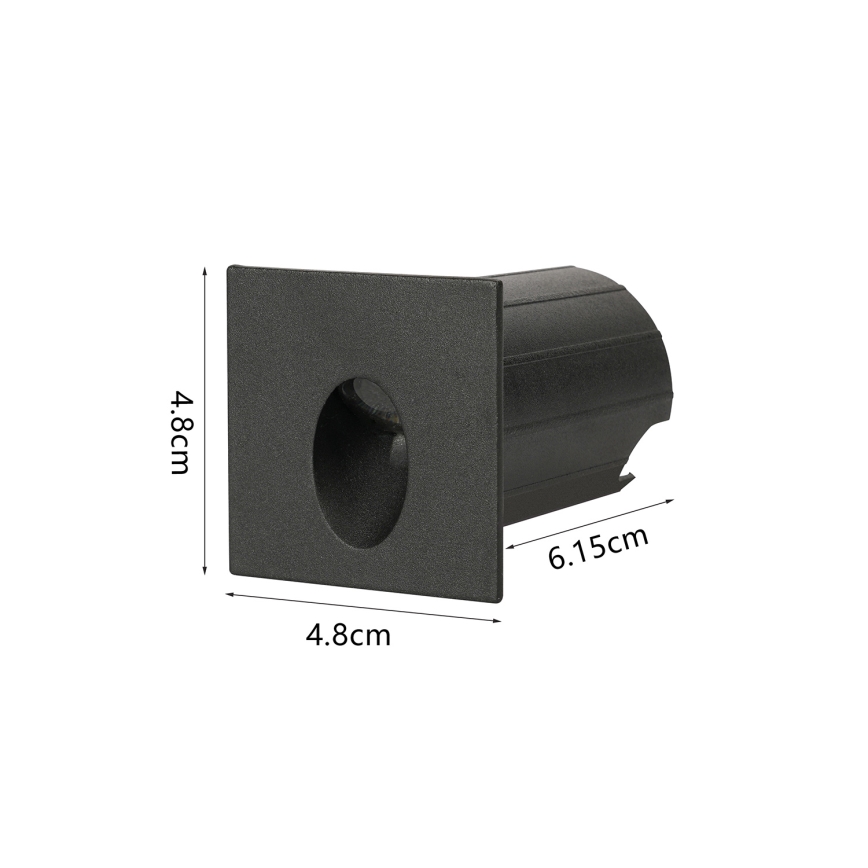 Brilagi - STAIRDOT LED/2W/230V Outdoor Recessed LED Fixture, Black, IP65, Square