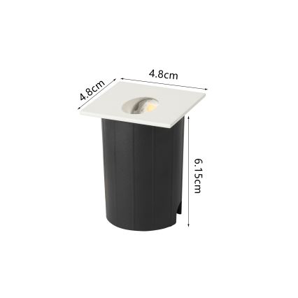 Brilagi - STAIRDOT LED/2W/230V Outdoor Recessed Light, White, IP65, Square