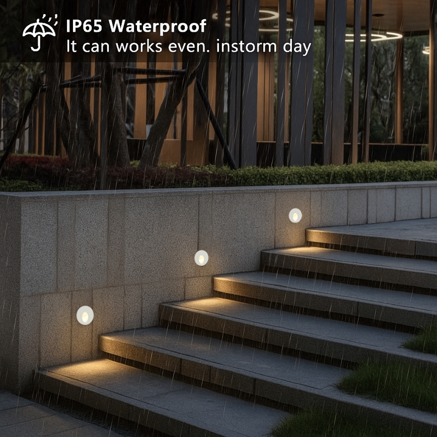 Brilagi - STAIRDOT LED Outdoor Recessed Light 2W/230V, White, IP65, Round