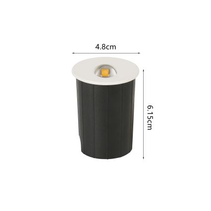Brilagi - STAIRDOT LED Outdoor Recessed Light 2W/230V, White, IP65, Round