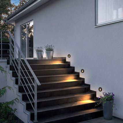 Brilagi - STAIRDOT LED Outdoor Recessed Luminaire LED/2W/230V, Black, IP65, Round