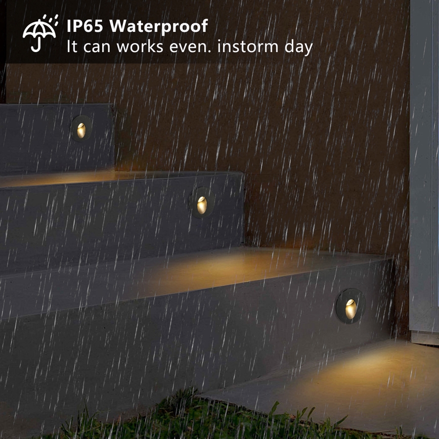Brilagi - STAIRDOT LED Outdoor Recessed Luminaire LED/2W/230V, Black, IP65, Round