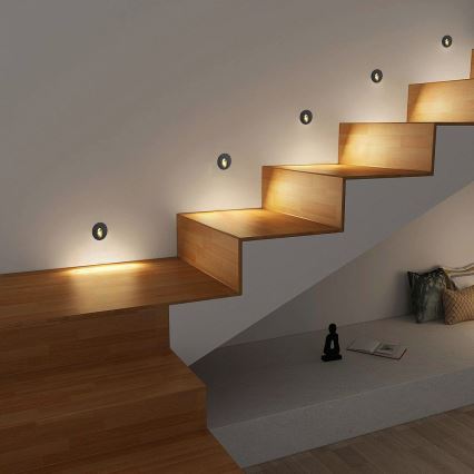 Brilagi - STAIRDOT LED Outdoor Recessed Luminaire LED/2W/230V, Black, IP65, Round