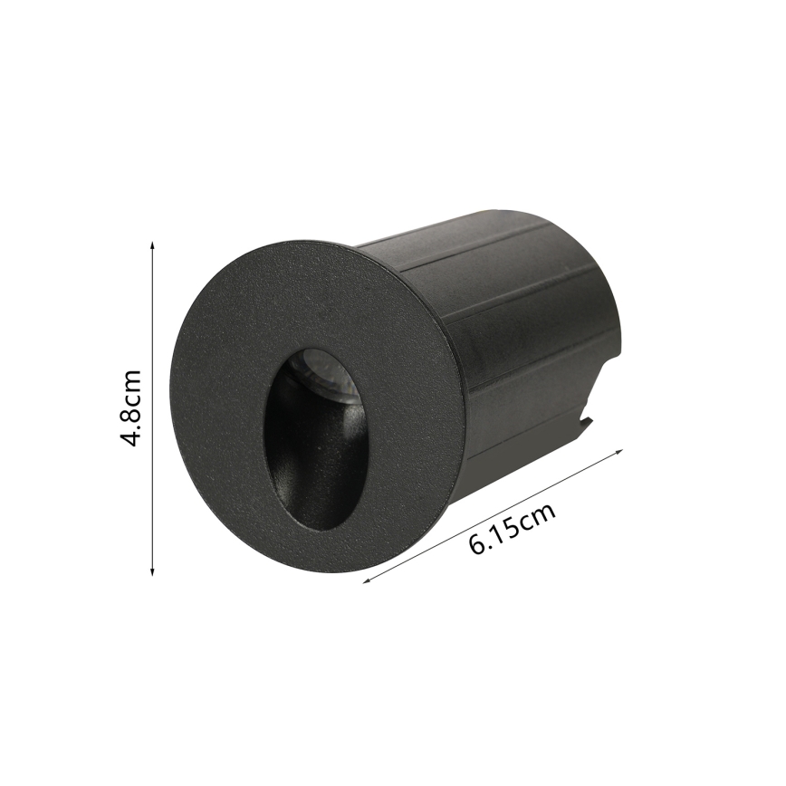 Brilagi - STAIRDOT LED Outdoor Recessed Luminaire LED/2W/230V, Black, IP65, Round
