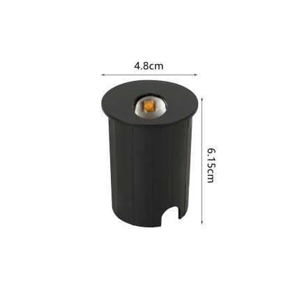 Brilagi - STAIRDOT LED Outdoor Recessed Luminaire LED/2W/230V, Black, IP65, Round