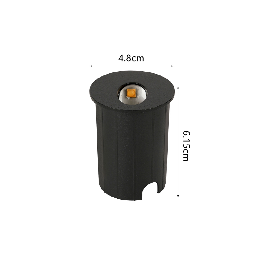 Brilagi - STAIRDOT LED Outdoor Recessed Luminaire LED/2W/230V, Black, IP65, Round