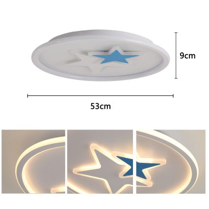 Brilagi - STARS Kids' LED Ceiling Light, 35W/230V, Ø 53 cm