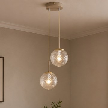 BRILAGI - STELLA Cable-Suspended Chandelier 2xE27/60W/230V Beige/Gold