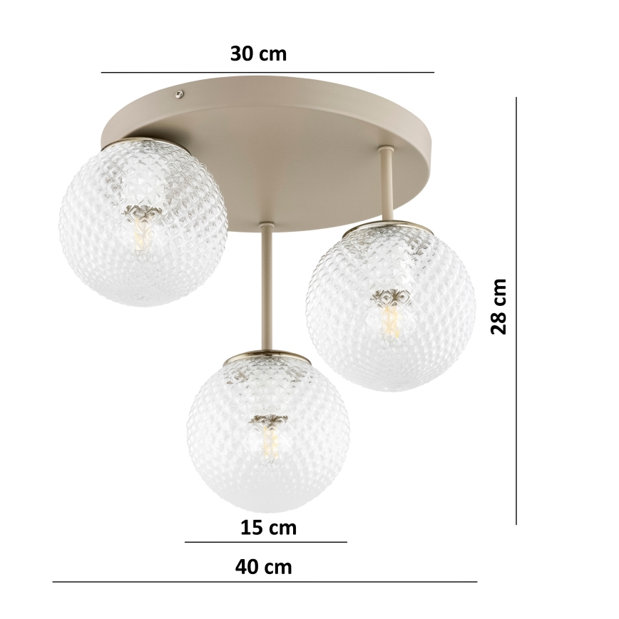 BRILAGI - STELLA Flush-Mount Chandelier 3xE27/60W/230V Beige/Gold
