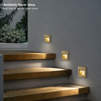 Brilagi - STEP LIGHT LED Stair Light LED/1.5W/230V IP44 Gold
