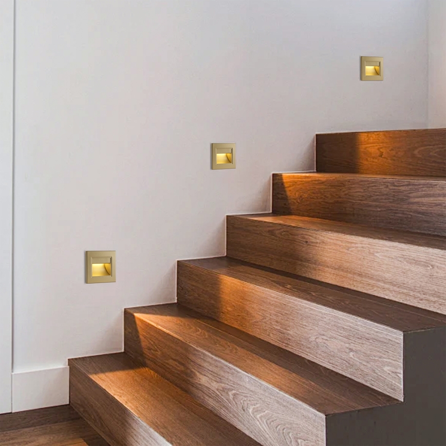 Brilagi - STEP LIGHT LED Stair Light LED/1.5W/230V IP44 Gold