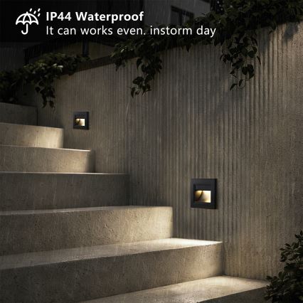 Brilagi - STEP LIGHT LED Staircase Light, 1.5 W, 230 V, IP44, Black