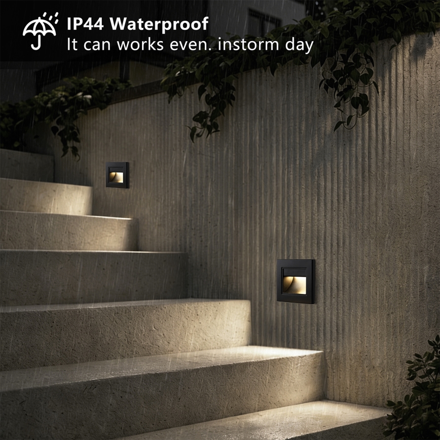 Brilagi - STEP LIGHT LED Staircase Light, 1.5 W, 230 V, IP44, Black