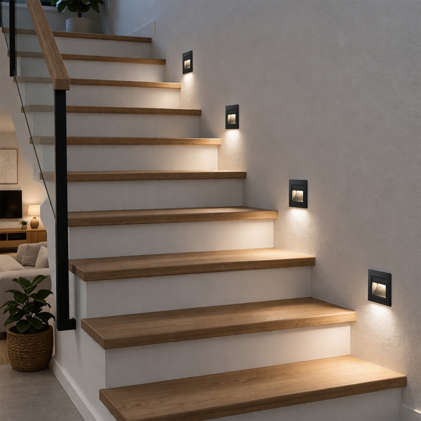 Brilagi - STEP LIGHT LED Staircase Light, 1.5 W, 230 V, IP44, Black
