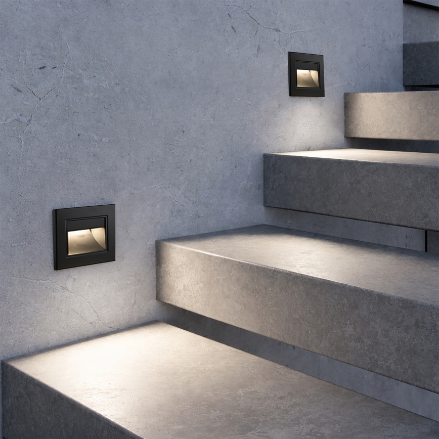 Brilagi - STEP LIGHT LED Staircase Light, 1.5 W, 230 V, IP44, Black