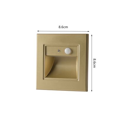 Brilagi - STEP LIGHT LED Stair Light with Sensor, 1.5W/230V, IP44, Gold