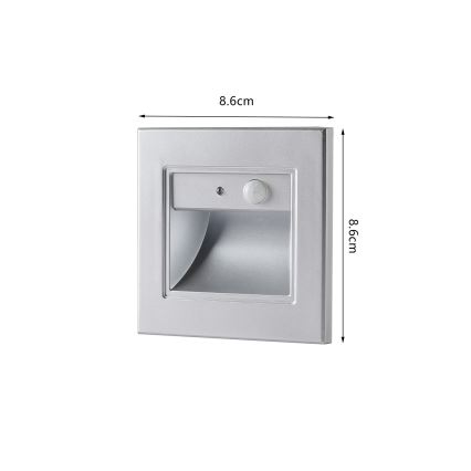 Brilagi - STEP LIGHT LED stair light with sensor, LED/1.5W/230V IP44 silver