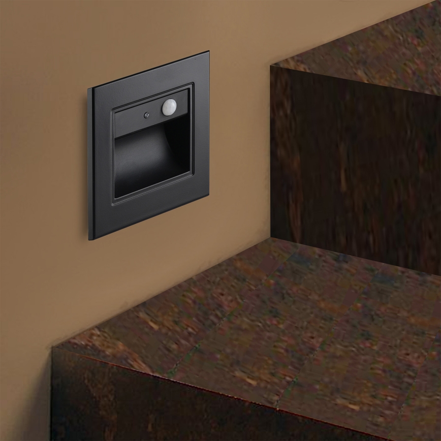 Brilagi - STEP LIGHT LED staircase light with sensor LED/1,5W/230V IP44 black