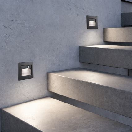 Brilagi - STEP LIGHT LED staircase light with sensor LED/1,5W/230V IP44 black