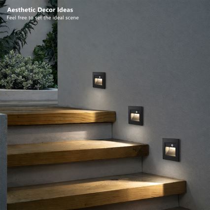 Brilagi - STEP LIGHT LED staircase light with sensor LED/1,5W/230V IP44 black
