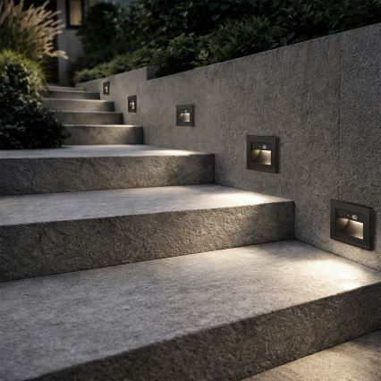 Brilagi - STEP LIGHT LED staircase light with sensor LED/1,5W/230V IP44 black