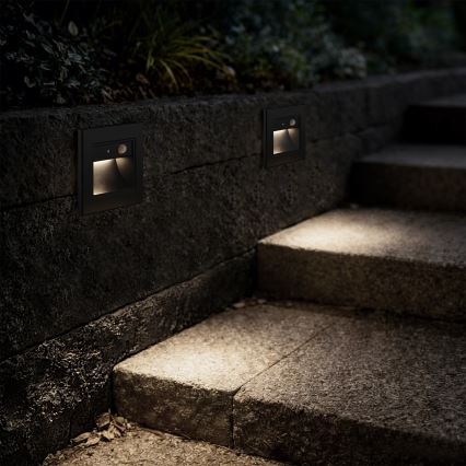 Brilagi - STEP LIGHT LED staircase light with sensor LED/1,5W/230V IP44 black