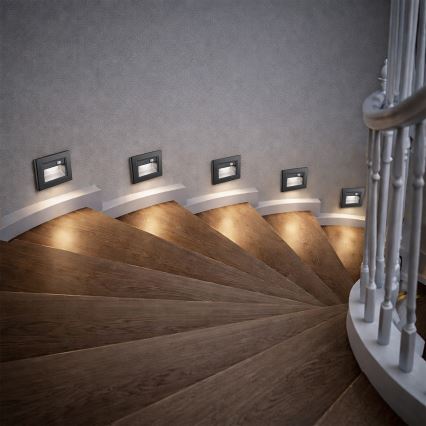 Brilagi - STEP LIGHT LED staircase light with sensor LED/1,5W/230V IP44 black