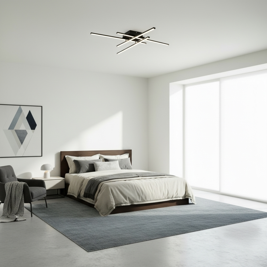 Brilagi - STRIPES LED Ceiling Light 37W/230V 68x68 cm Black