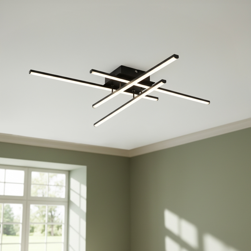 Brilagi - STRIPES LED Ceiling Light 37W/230V 68x68 cm Black