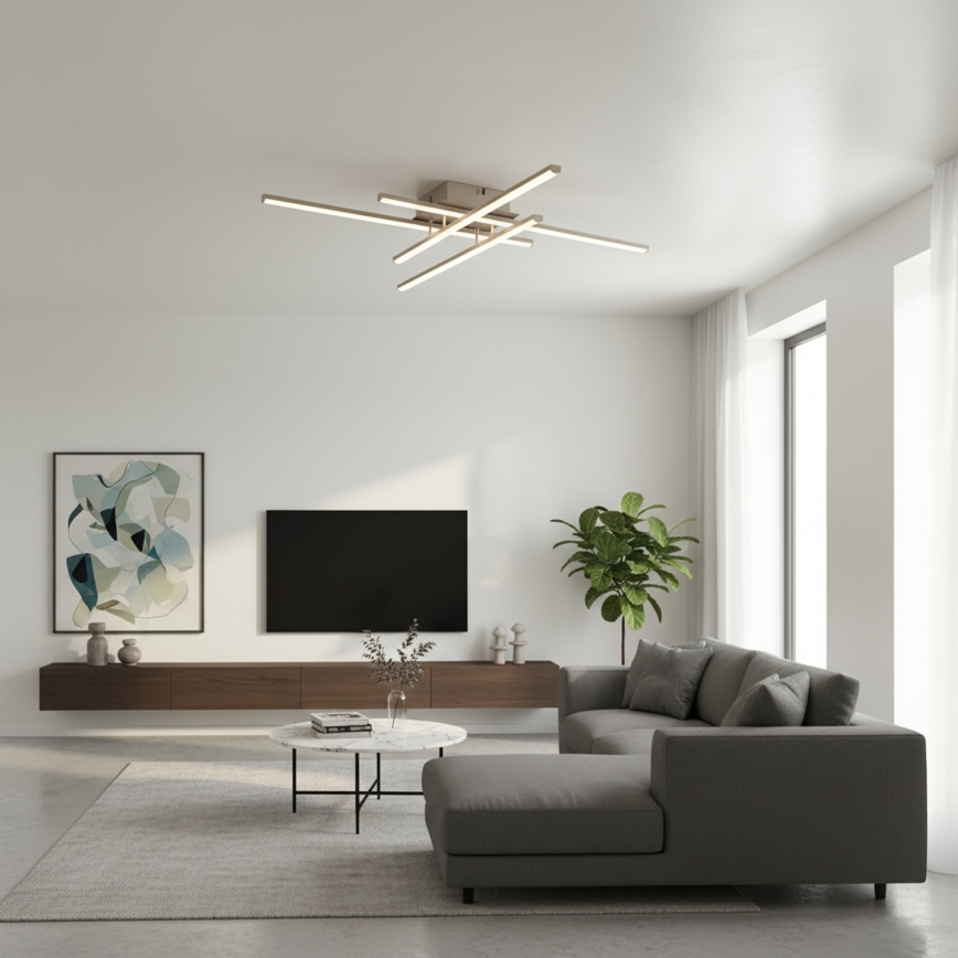 Brilagi - STRIPES LED Ceiling Light 37W/230V 68x68 cm Silver