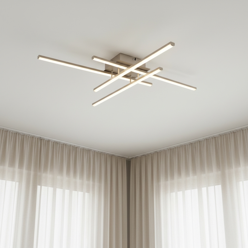 Brilagi - STRIPES LED Ceiling Light 37W/230V 68x68 cm Silver
